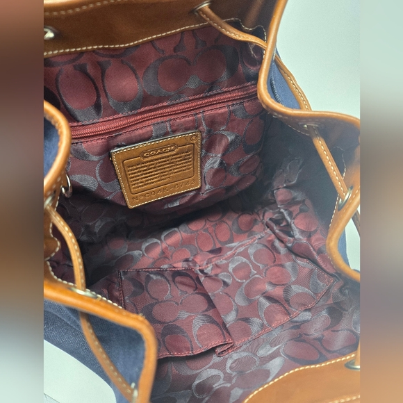 Coach Vintage Denim and Leather Backpack - Picture 5 of 12